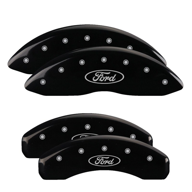 Mgp Caliper Caliper Cover, Ford Oval Logo, Powder Coated, Black, Aluminum, Set of 4 – 10256SFRDBK