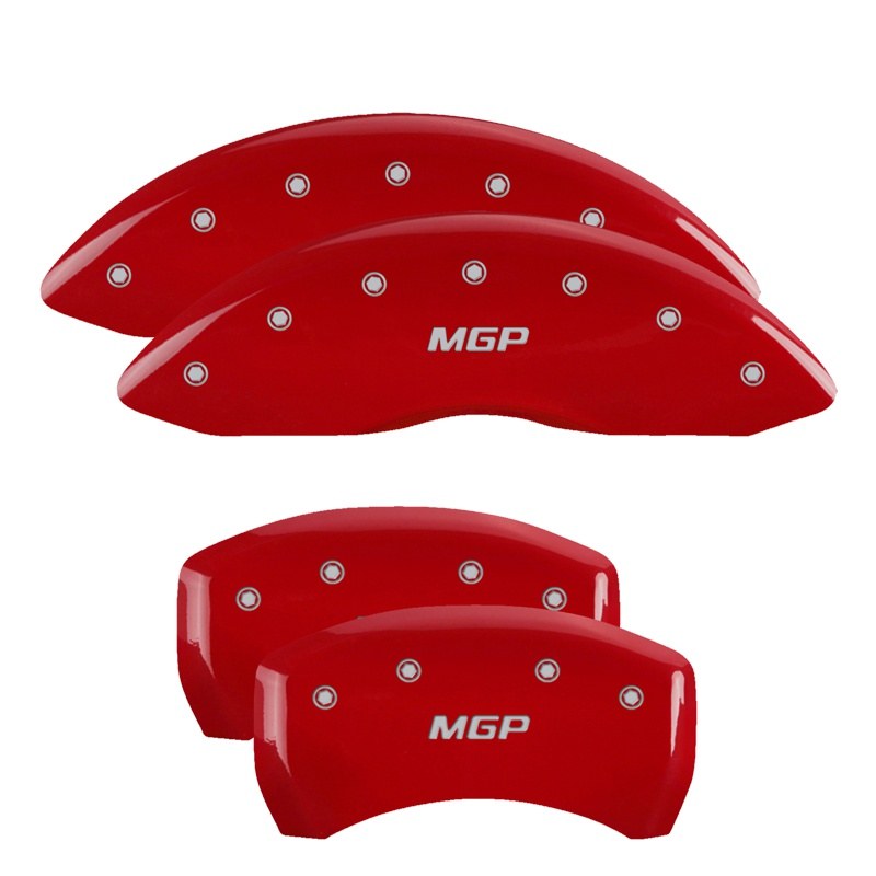 Mgp Caliper Caliper Cover, Set of 4, Mgp Logo, Powder Coated, Red, Aluminum – 11221SMGPRD