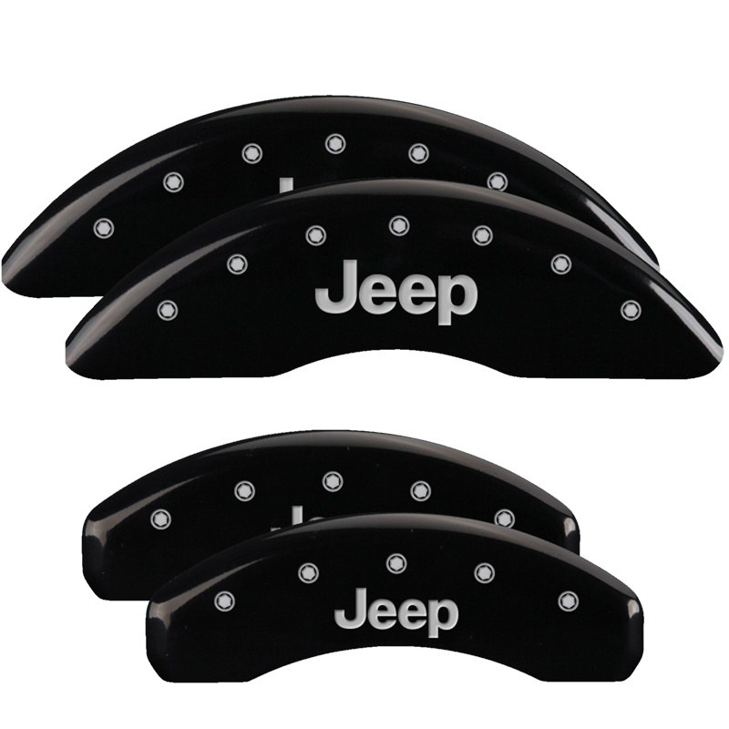 Mgp Caliper Caliper Cover, Jeep Logo, Powder Coated, Black, Aluminum, Set of 4 – 42026SJEPBK