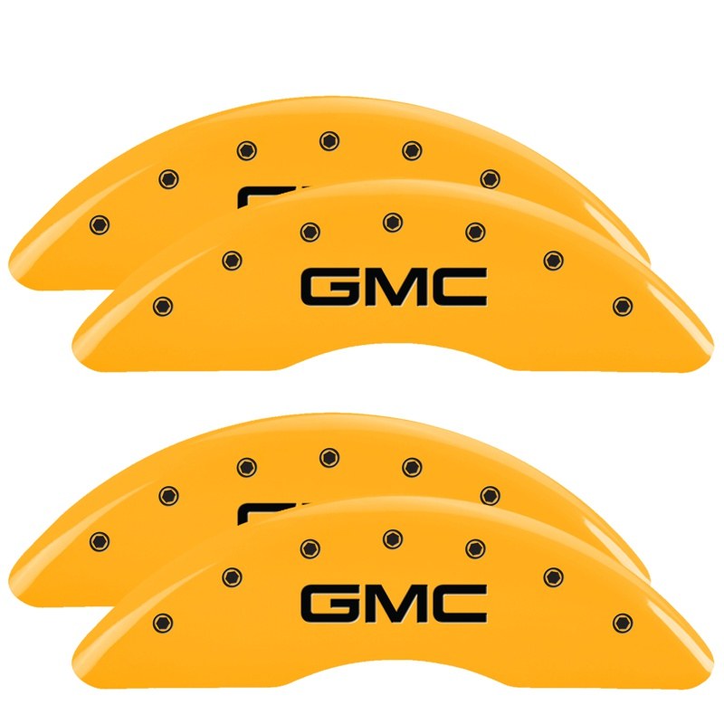 Mgp Caliper Caliper Cover, Set of 4, Black Gmc Logo, Powder Coated, Yellow, Aluminum – 34219SGMCYL