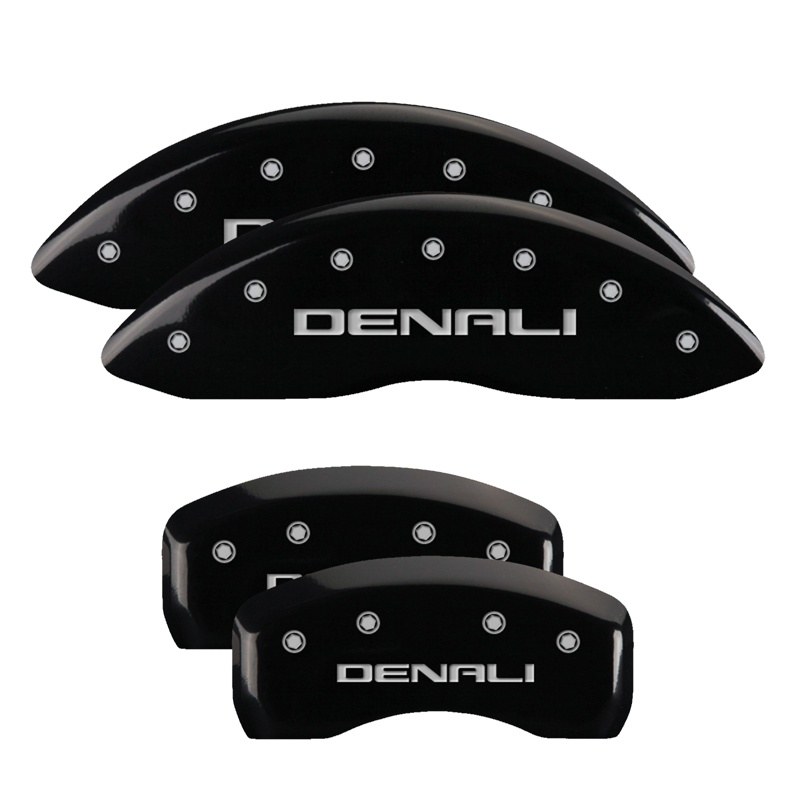 Mgp Caliper Caliper Cover, Denali Logo, Powder Coated, Black, Aluminum, Set of 4 – 34220SDNLBK