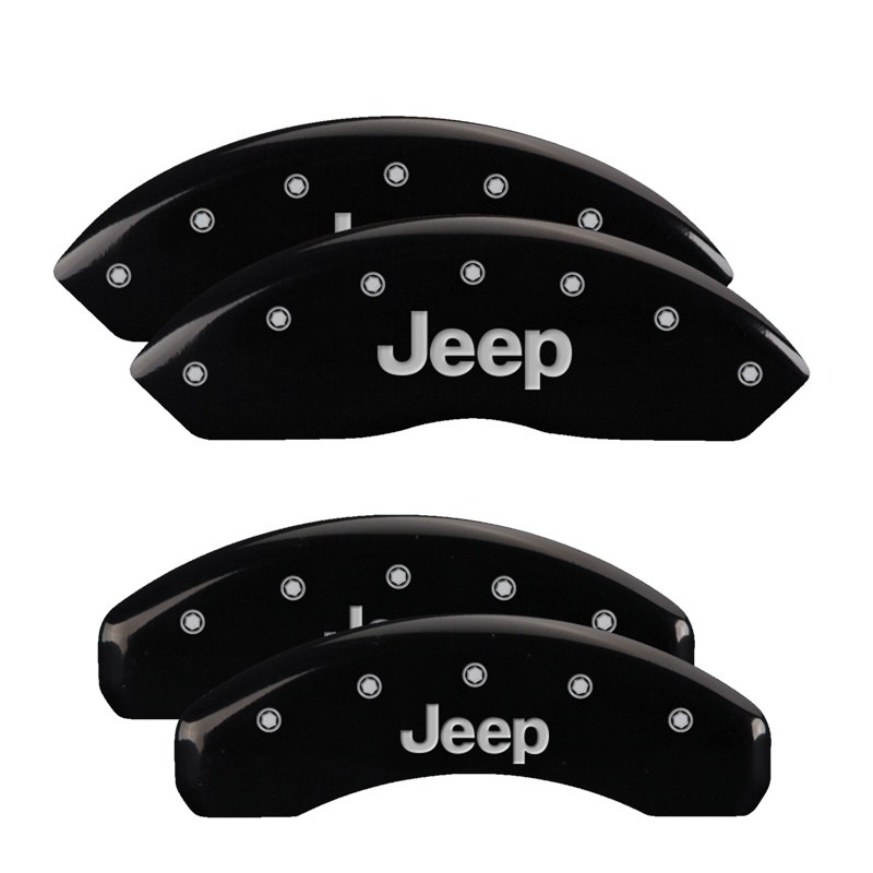 Mgp Caliper Caliper Cover, Set of 4, Jeep Logo, Powder Coated, Black, Aluminum – 42019SJEPBK