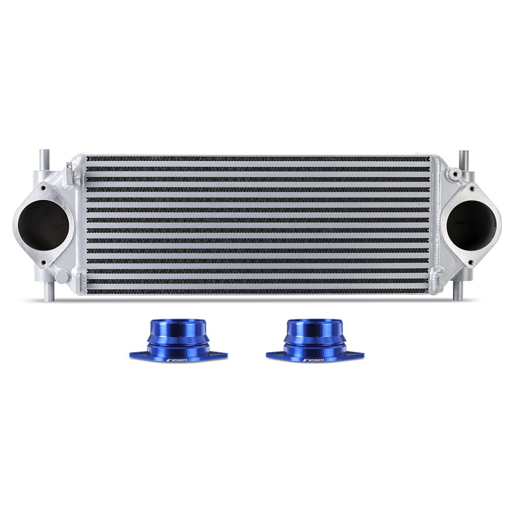 Mishimoto Intercooler, Air to Air, 5.68 Horsepower, 4.7 Inch Thick, Silver Core with Polished Pipes – MMINT-BR23-21KPSL
