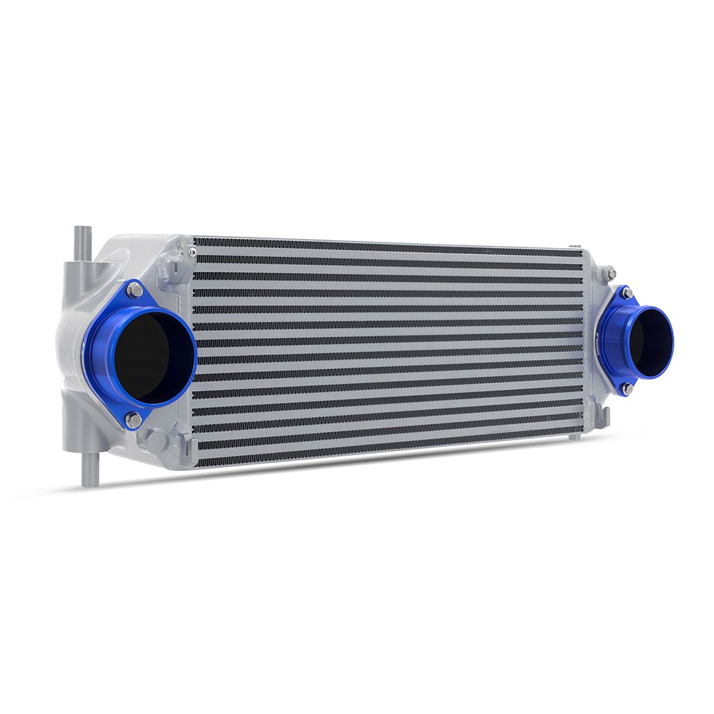 Mishimoto Intercooler, Air to Air, 5.68 Horsepower, 4.7 Inch Thick, Silver Core with Polished Pipes – MMINT-BR23-21KPSL