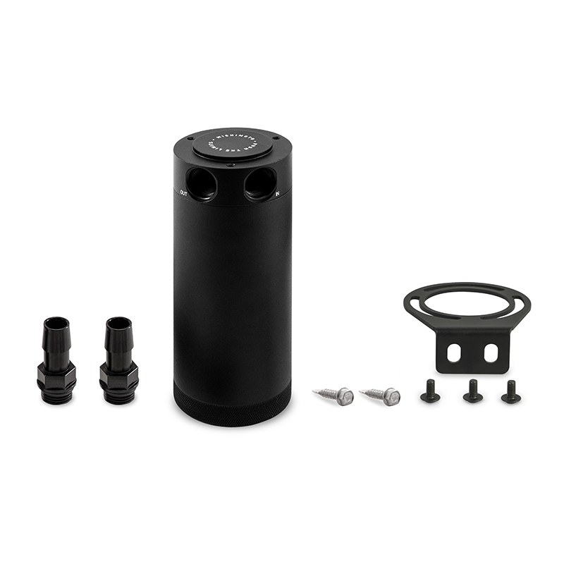 Mishimoto Catch Can, Universal, Seperates Oil Particles from PCV/Ccv, 7.5 Ounce Capacity, 50 Micron Bronze Servicable Filter – MMBCC-CBTWO-XLBK