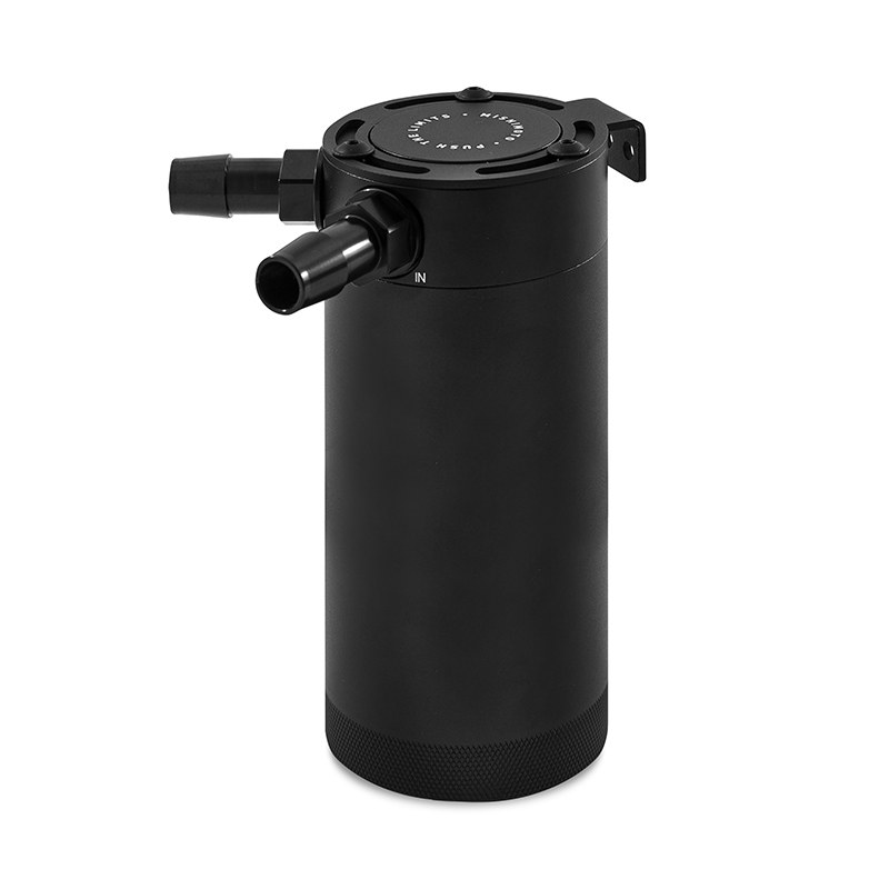 Mishimoto Catch Can, Universal, Seperates Oil Particles from PCV/Ccv, 7.5 Ounce Capacity, 50 Micron Bronze Servicable Filter – MMBCC-CBTWO-XLBK