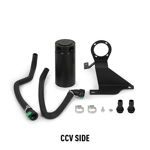 Mishimoto Catch Can, Catch Can System, With M16 X 1.5 Inlet and M16 X 1.5 Outlet Port, 2 Ounce Capacity, Aluminum – MMBCC-F35T-11SBE