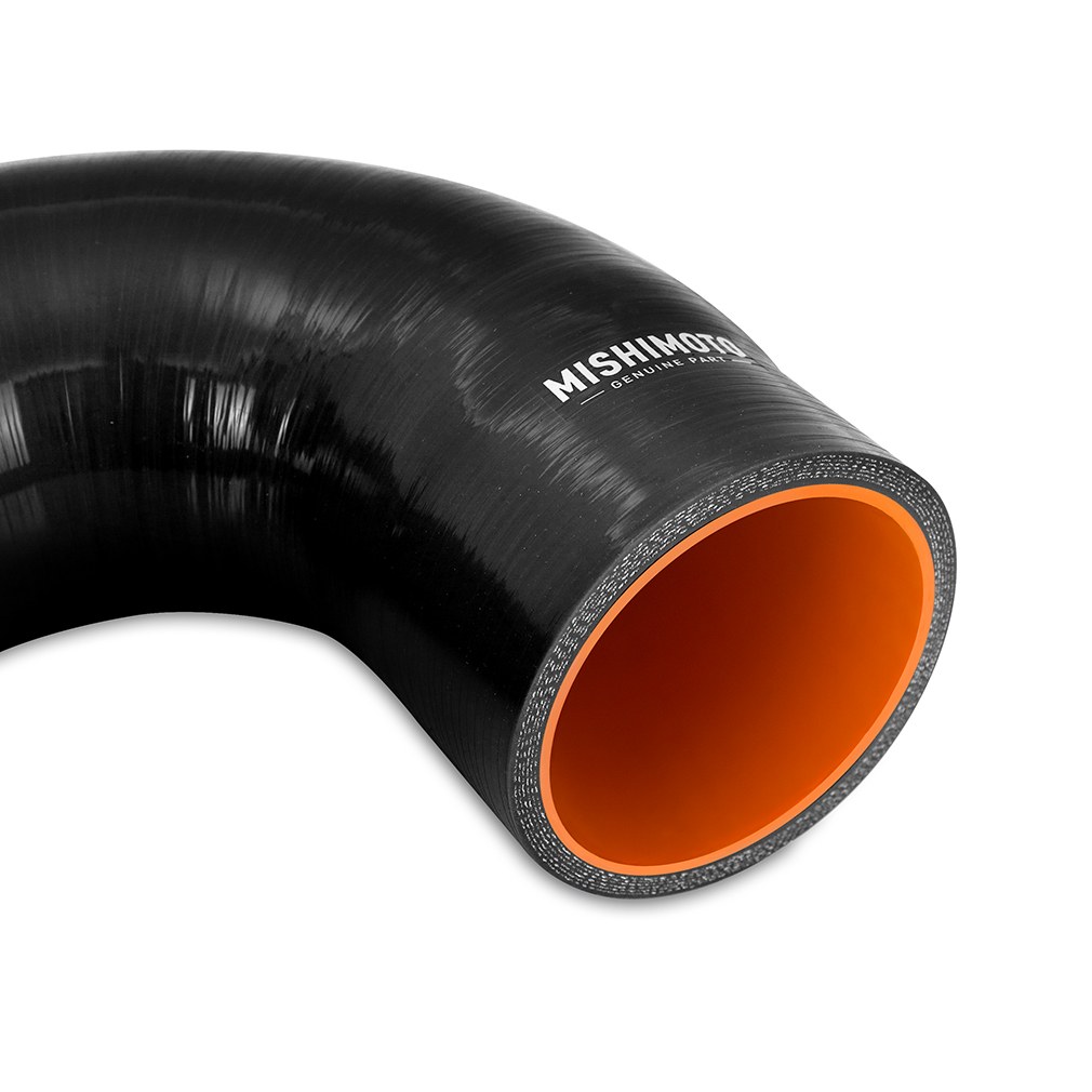 Mishimoto Radiator Hose, Black, Silicone, 3.94 Inch Hose Inner Diameter and 4.49 Inch Hose Outer Diameter, With Worm Gear Clamps – MMHOSE-RAM-03IHBK