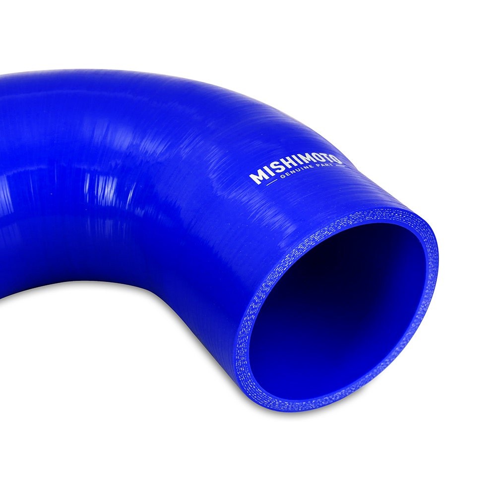 Mishimoto Radiator Hose, Blue, Silicone, 3.94 Inch Hose Inner Diameter and 4.49 Inch Hose Outer Diameter, With Worm Gear Clamps – MMHOSE-RAM-03IHBL