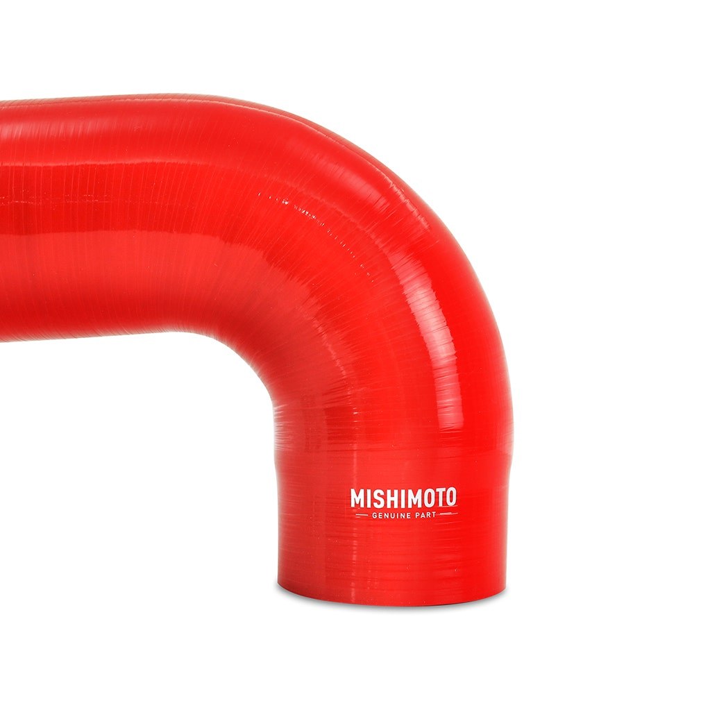 Mishimoto Radiator Hose, Red, Silicone, 3.94 Inch Hose Inner Diameter and 4.49 Inch Hose Outer Diameter, With Worm Gear Clamps – MMHOSE-RAM-03IHRD