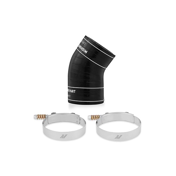 Mishimoto Intercooler Hose Coupling, 2.5 Inch/ 2.45 Inch Inner Diameter X 2.9 Inch/ 2.85 Inch Outer Diameter, 45 Degree Elbow, Black – MMBK-F2D-03HU
