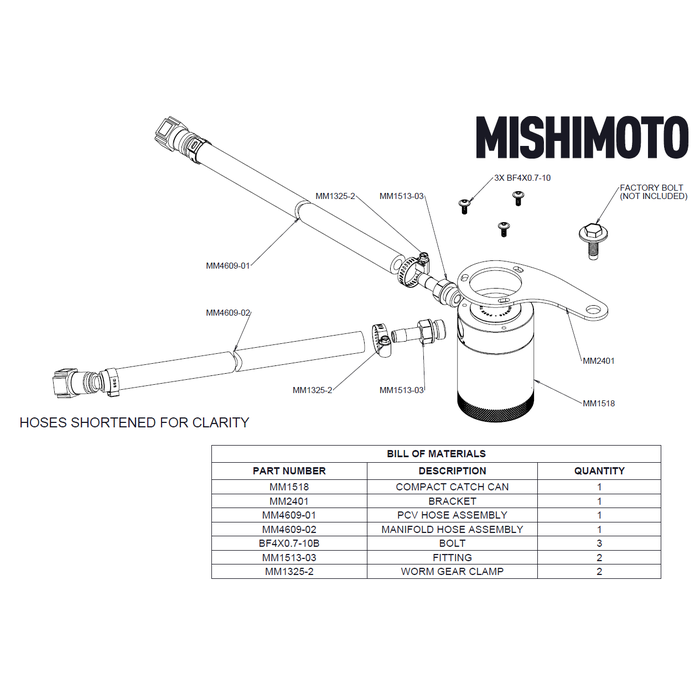 Mishimoto Catch Can, Protects Intake System from Oil Vapor, 3 Ounce Capacity, Anodized, Black, Aluminum – MMBCC-K2-14