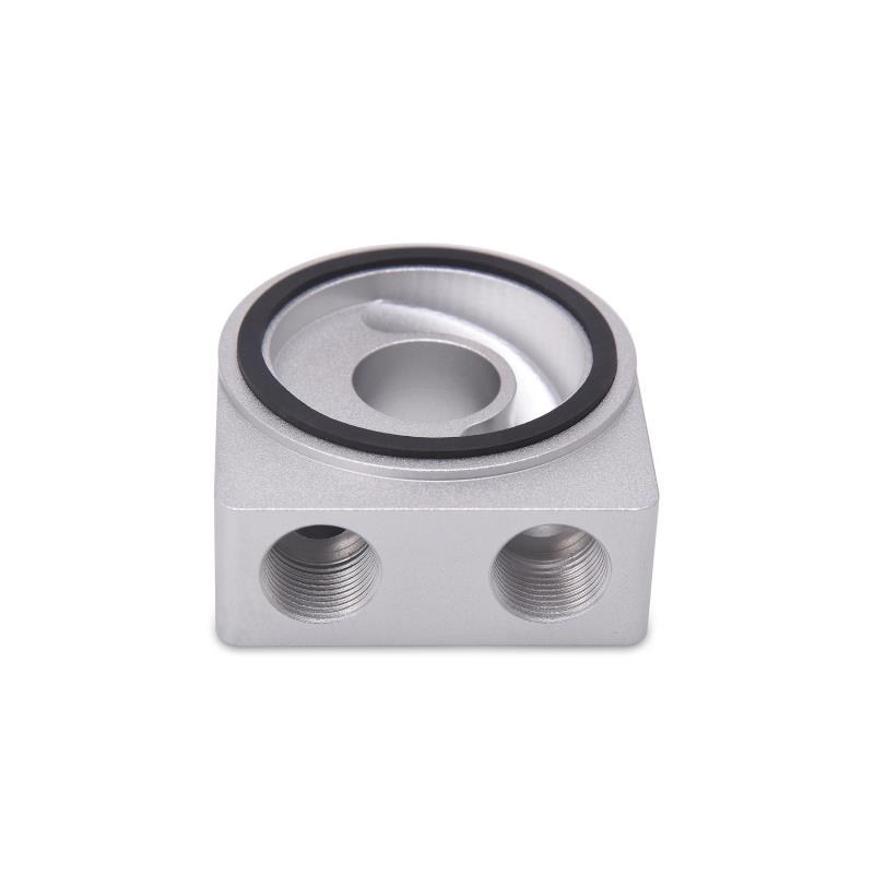 Mishimoto Oil Cooler Adapter, Sandwich, 1.11 Inch Thick, 20 Millimeter X 1-1/2 Inch Inlet/ Outlet Port, With Rubber O-Ring/ Two NPT Plugs – MMOP-SP