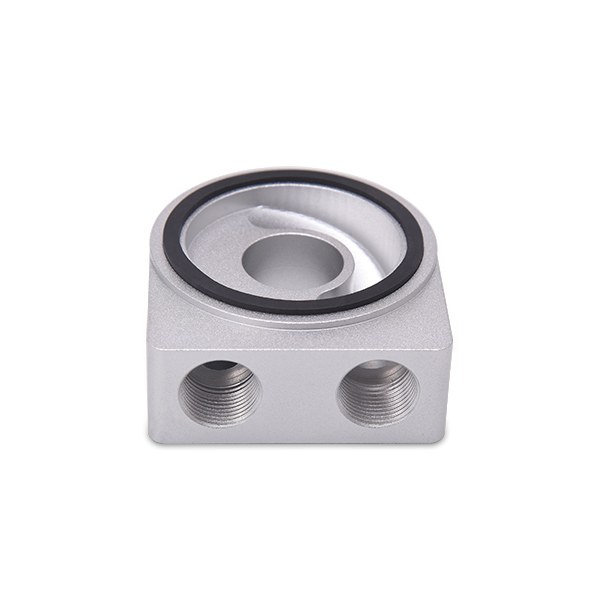 Mishimoto Oil Cooler Adapter, Sandwich, 1.11 Inch Thick, 20 Millimeter X 1-1/2 Inch Inlet/ Outlet Port, With Rubber O-Ring/ Two NPT Plugs – MMOP-SP