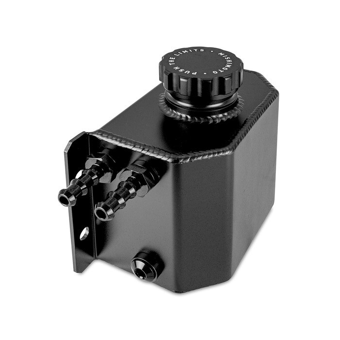 Mishimoto Radiator Overflow Tank, 7.9 Inch Width X 6-3/4 Inch Height, 0.26 Gallon Fluid Capacity, Anodized Black, Aluminum – MMRT-1LBK