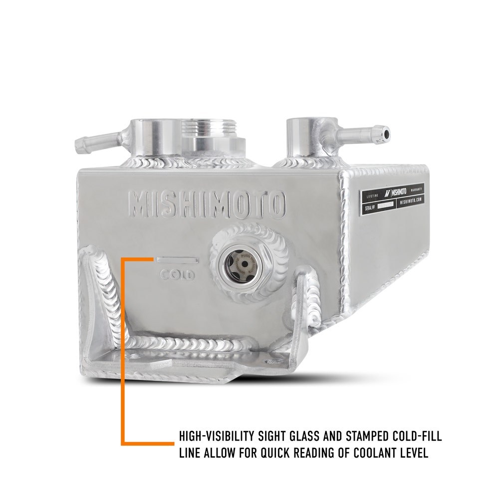 Mishimoto Radiator Overflow Tank, 8.13 Inch Width X 7.97 Inch Height, 0.31 Gallon Fluid Capacity, Polished, Aluminum – MMRT-MUS-24P