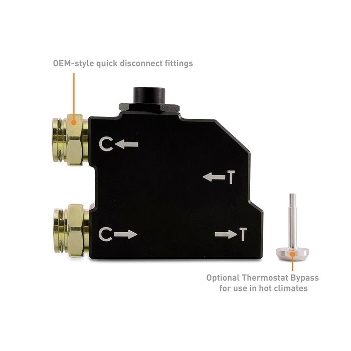 Mishimoto Transmission Oil Cooler Bypass Valve, 2 Inlet/ 2 Outlet Port, Aluminum – MMTC-RAM-TBV