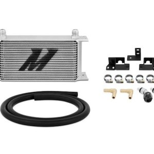 Mishimoto Fluid Cooler, For Transmission Fluid, 19 Row Cooler, Barb Connection, 3/8 Inch Inlet, 3/8 Inch Outlet, Silver – MMTC-WRA-07