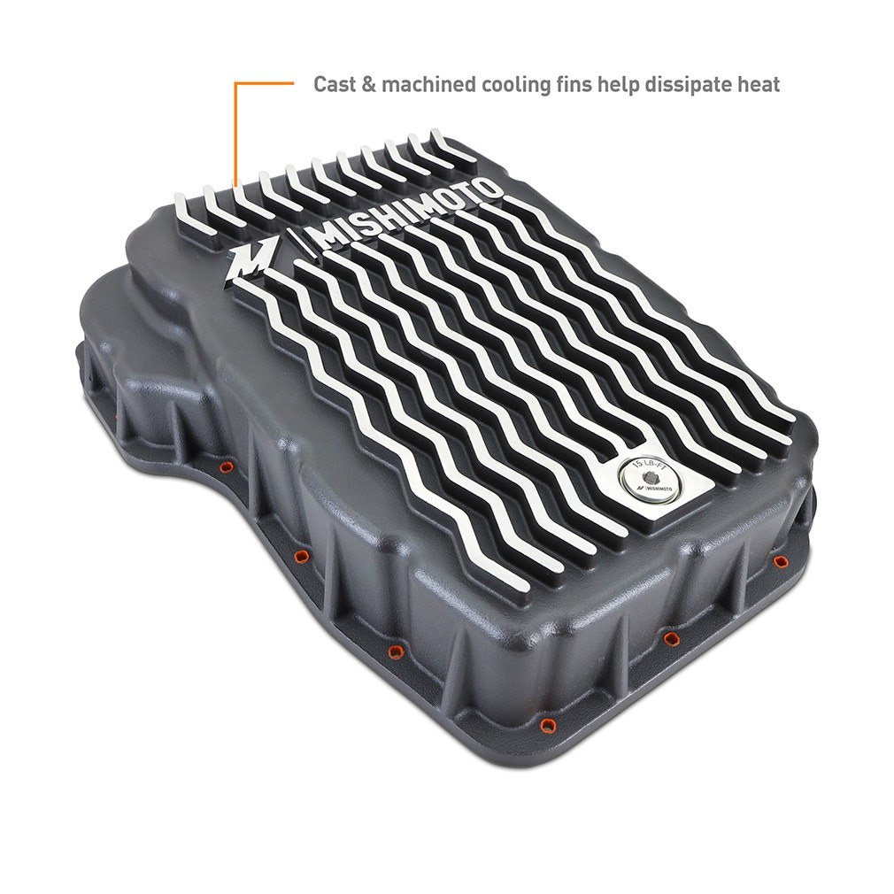 Mishimoto Auto Trans Oil Pan, 68RFE Transmission, 2.6 Quarts Capacity, Gunmetal Gray Powder Coated, Aluminum – MMTP-RAM-07