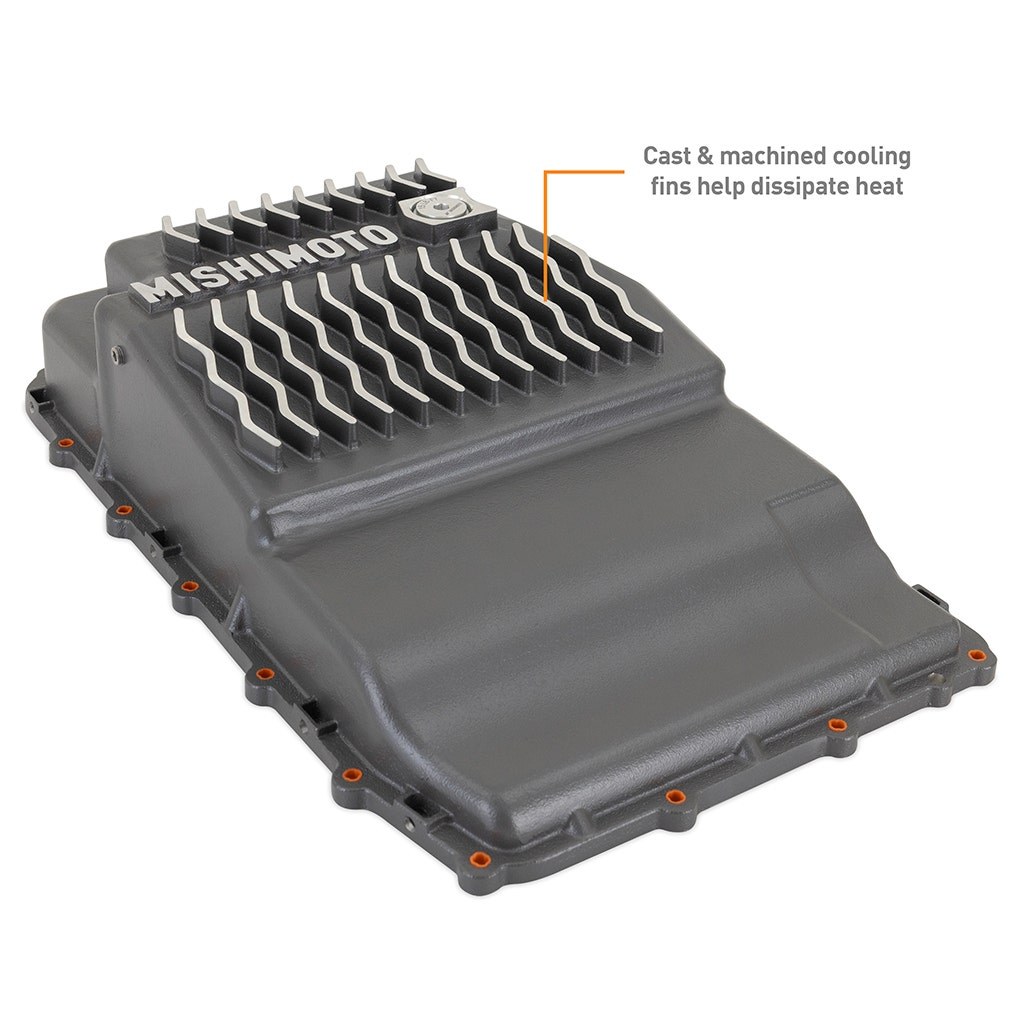 Mishimoto Auto Trans Oil Pan, 10R60/10R80 Transmissions, 2.08 Quarts Capacity, Gunmetal Gray Powder Coated, Aluminum – MMTP-RGR-19