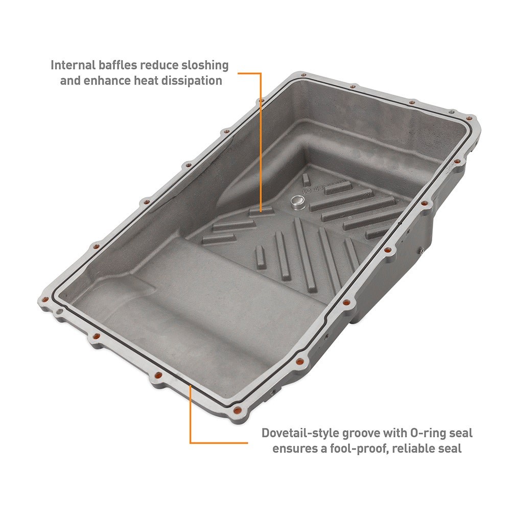 Mishimoto Auto Trans Oil Pan, 10R60/10R80 Transmissions, 2.08 Quarts Capacity, Gunmetal Gray Powder Coated, Aluminum – MMTP-RGR-19