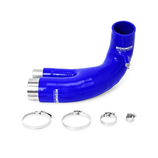 Mishimoto Turbocharger Inlet Hose, Blue, Silicone, Withstands Up to 330 Degrees Fahrenheit, With Hose/ Four Worm Gear Clamps – MMHOSE-MS3-07TIHBL