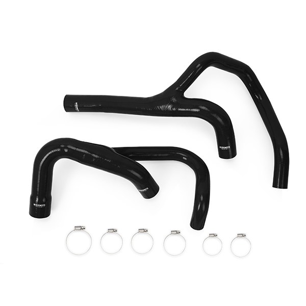 Mishimoto Radiator Hose, Black, Silicone, With One Upper Hose/ One Lower Hose/ Six Worm Gear Clamps – MMHOSE-RAM-13BK