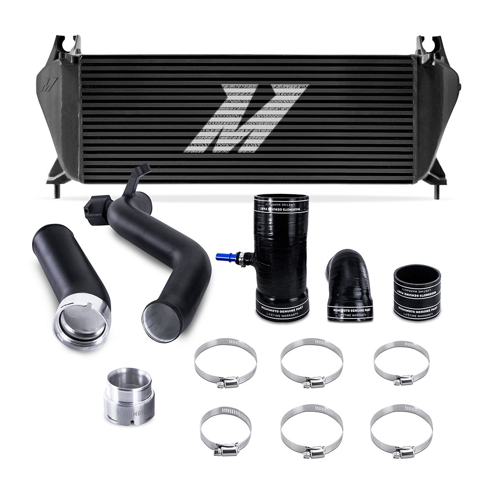 Mishimoto Intercooler, Air to Air, 13.6 Horsepower, 24 Inch Length X 12 Inch Height X 3.54 Inch Thick Core Dimension – MMINT-RGR-19KBKBK