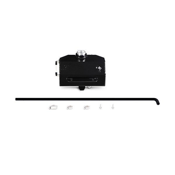 Mishimoto Radiator Overflow Tank, Powder Coated, Black, Aluminum, With One Overflow Hose/ Three Worm-Gear Clamps/ Mounting Hardware – MMRT-MUS-15EBK