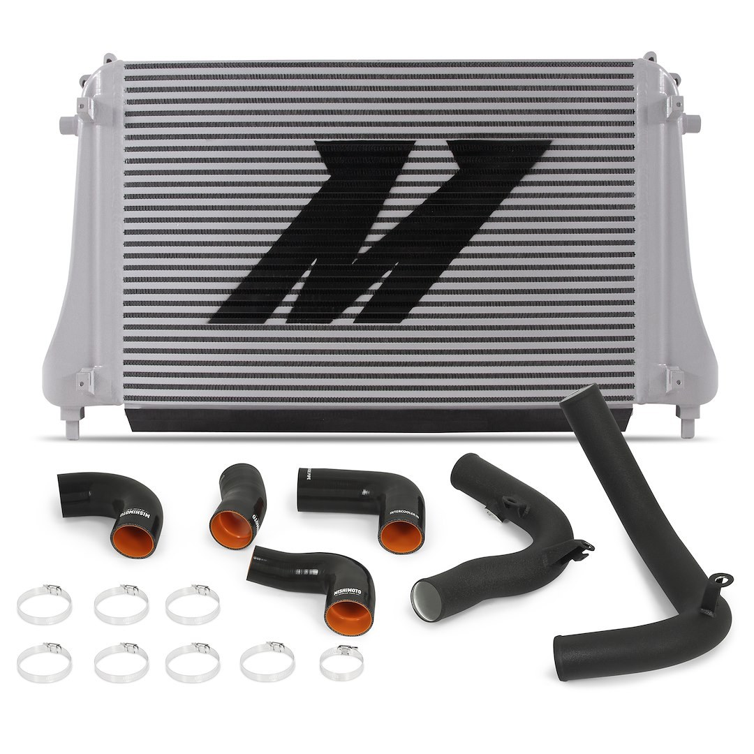 Mishimoto Intercooler, Air to Air, 24.4 Inch Width X 16 Inch Height X 2.2 Inch Thick Core Dimension, 2.1 Inch Inlet Diameter – MMINT-MK7-15KWBK