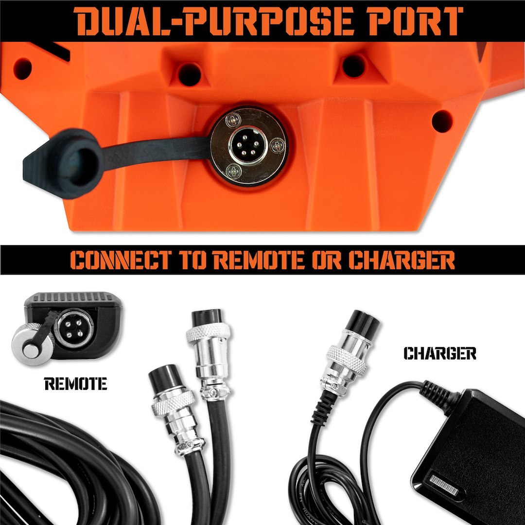 Milemarker Winch, Rhino Pull 1000™, Portable, Vertical Lift Winch, 12 Volt DC, 1000 Pound Line Pull Capacity, 39 Foot Synthetic Rope – 71-1000