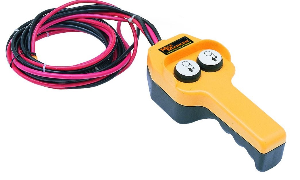 Milemarker Winch Remote Hand Held Controller, For PE2000 Winch, Hard Wired, 8 Foot Connector Cable, Yellow – 76-50100-20