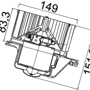 Clevite 77 Heater Fan Motor, Behr®, Without Integrated Regulator, With Cage – AB 148 000P