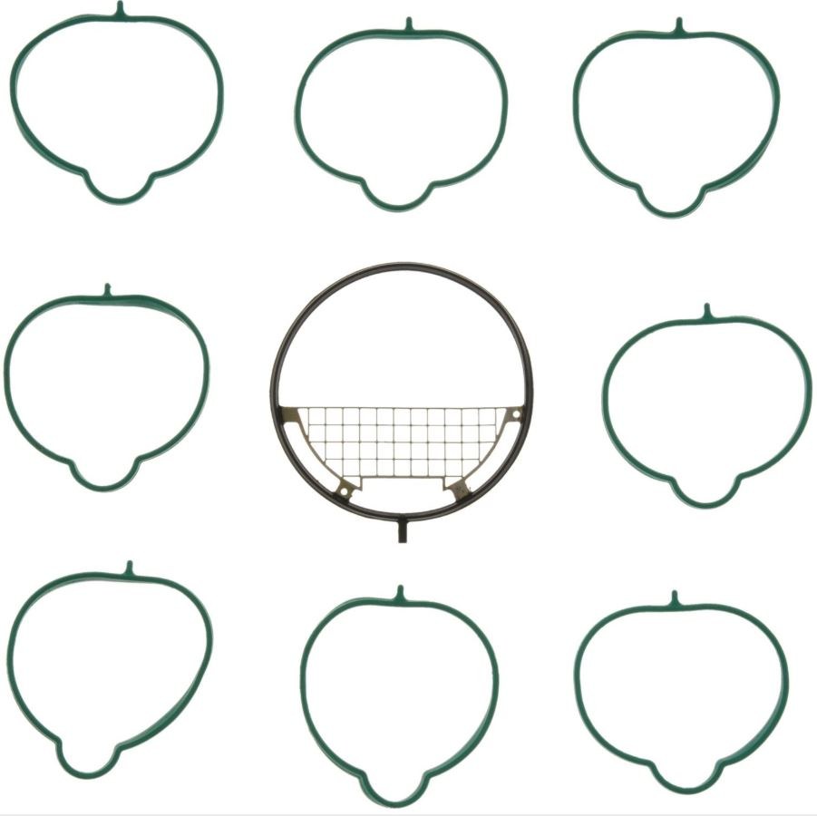 Clevite 77 Intake Manifold Gasket, Molded Rubber, Set of 9, With Throttle Body Gaskets – MS19538
