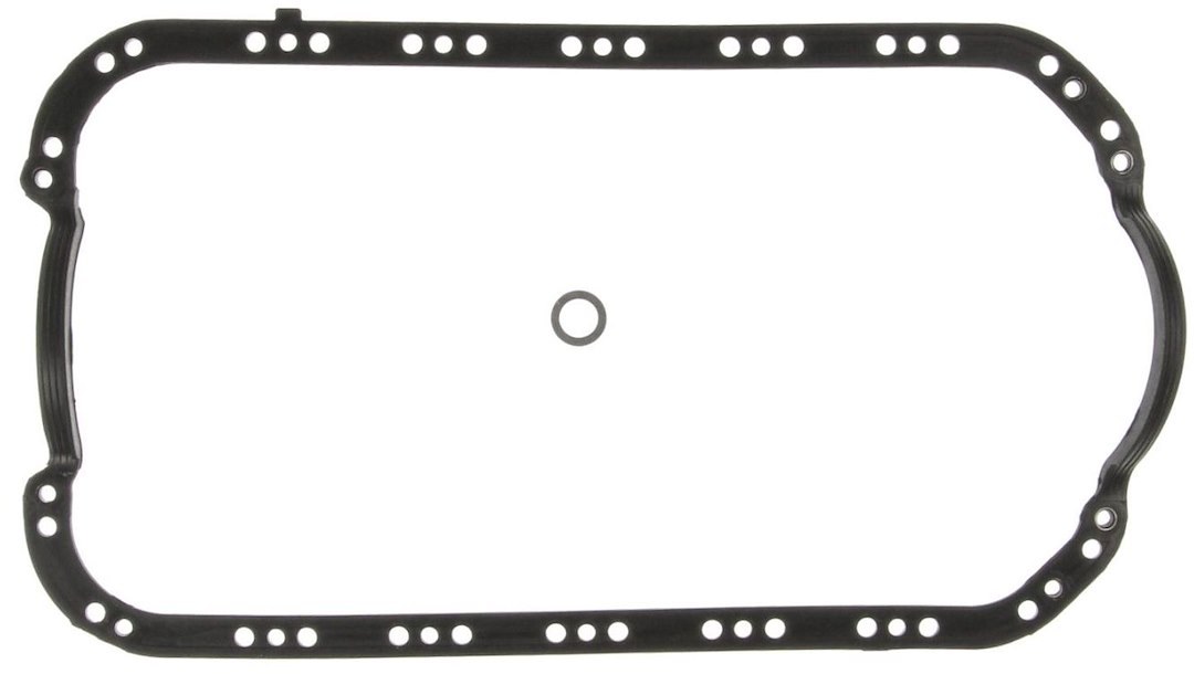 Clevite 77 Oil Pan Gasket, Molded Rubber, 0.12 Inch Thickness, 46 Bolt Holes, With Oil Pan Drain Plug Gasket – OS32232