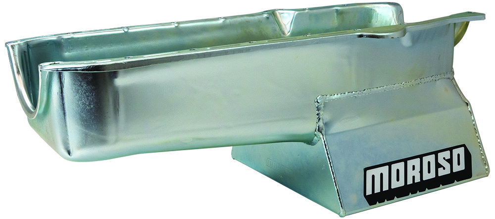 Moroso Oil Pan, For Use with 1986 and Newer Small Block Chevy Engines, Street/ Strip, 7 Quarts, Without Windage Tray, Right Side Dipstick – 20205