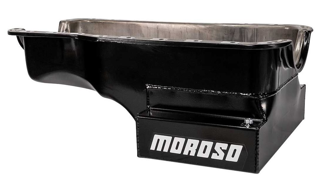 Moroso Oil Pan, Street Strip, For Use with Ford 351W Engine Blocks Without Front and Rear 4 Bolt Main Caps, 7 Quart Capacity, Front Sump – 20507