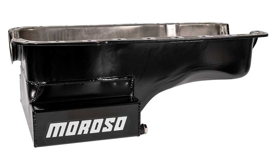 Moroso Oil Pan, Street Strip, For Use with Ford 351W Engine Blocks Without Front and Rear 4 Bolt Main Caps, 7 Quart Capacity, Front Sump – 20507