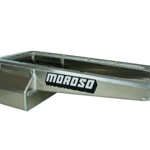 Moroso Oil Pan, For Use with Chrysler 6.2L and Gen 3 Hemi Engines with the Hellcat Front Timing Cover, Drag Race, 5 Quarts, Wet Sump Rear – 21165