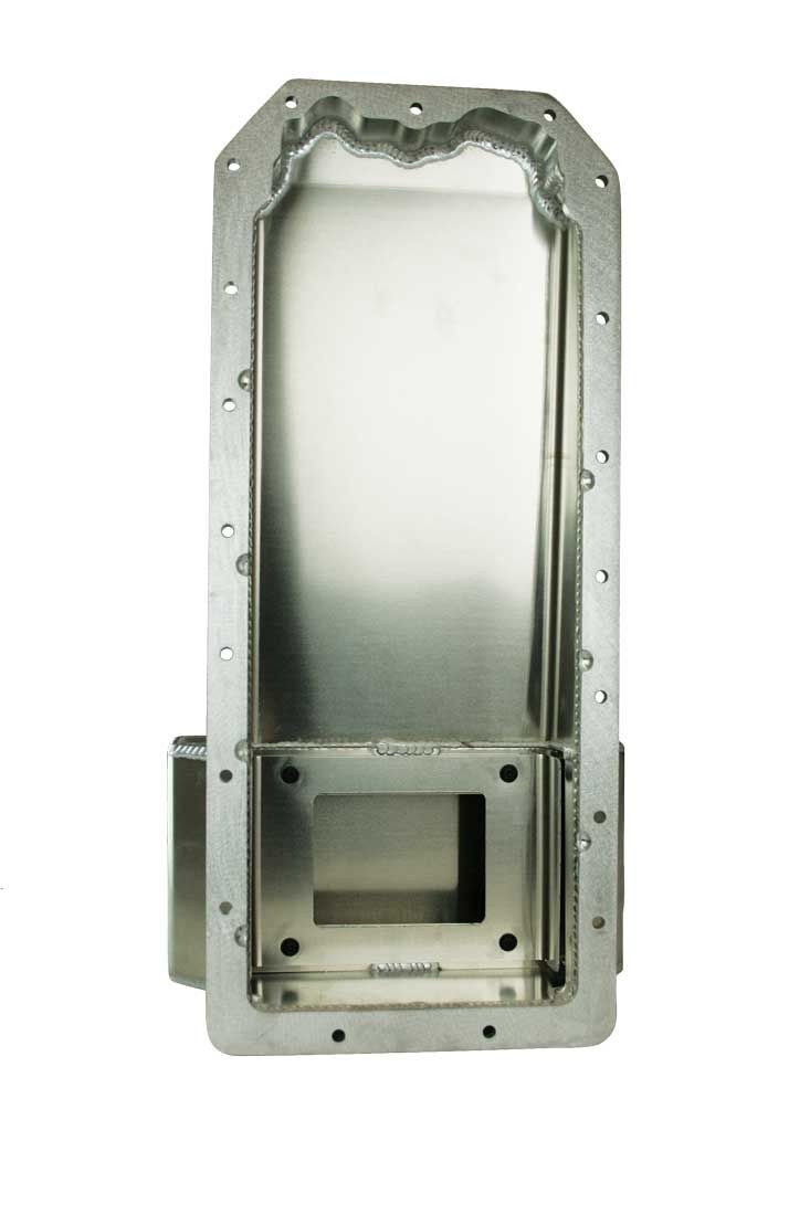 Moroso Oil Pan, For Use with Chrysler 6.2L and Gen 3 Hemi Engines with the Hellcat Front Timing Cover, Drag Race, 5 Quarts, Wet Sump Rear – 21165