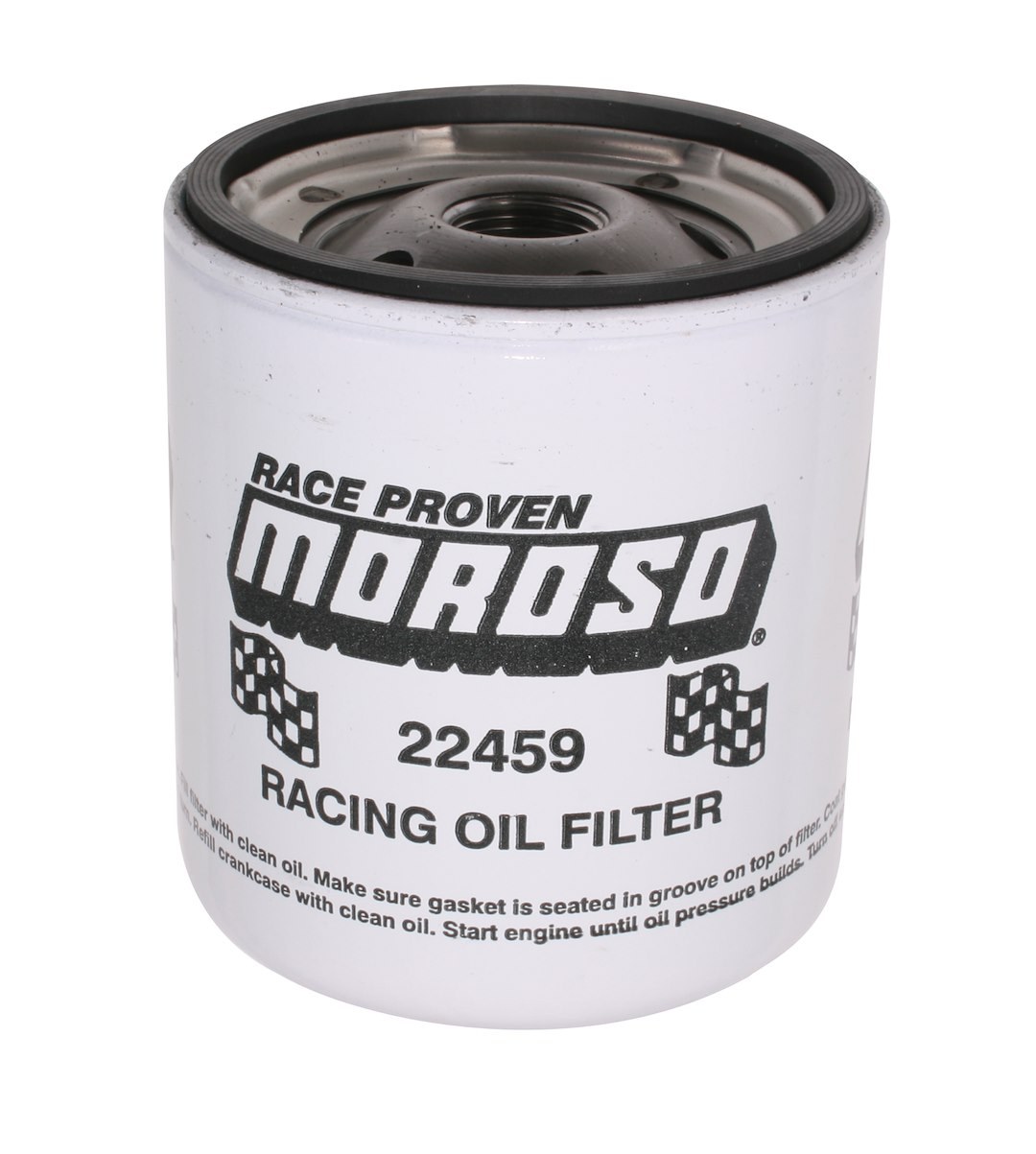 Moroso Oil Filter, Engine Oil Filter, Steel Mesh, 27 Microns, Canister, 13/16 Inch -16 Unf Thread – 22459