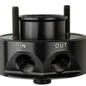 Moroso Oil Cooler Adapter, Sandwich, 10AN Inlet and Outlet Ports – 23692