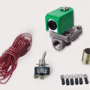 Moroso Fluid Transfer Solenoid, 1/2 Inch NPT, 20 Amp, With 1/2 Inch NPT Male Nipple/ Solenoid Valve/ Toggle Switch/ 16 Gauge Wire – 23905
