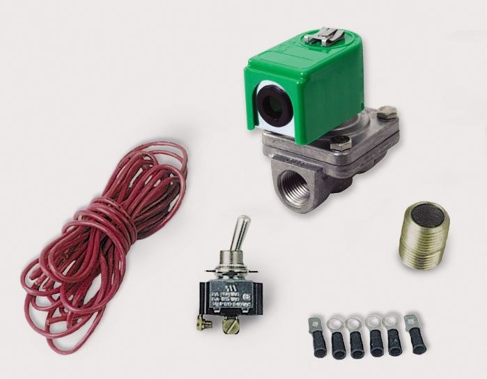 Moroso Fluid Transfer Solenoid, 1/2 Inch NPT, 20 Amp, With 1/2 Inch NPT Male Nipple/ Solenoid Valve/ Toggle Switch/ 16 Gauge Wire – 23905
