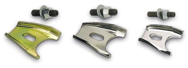 Moroso Distributor Clamp, V8 and 90 Degree V6 Chevy, Gold Iridite, Steel – 26200