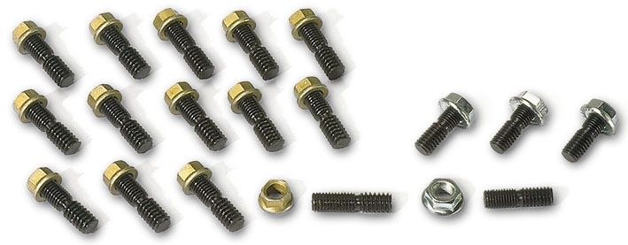 Moroso Oil Pan Stud, Small Block Chevy/ Chevy V6/ Oldsmobile V8, Hex Head, Black Oxide Studs and Cadmium and Zinc Plated Nuts – 38350