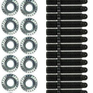 Moroso Oil Pan Stud, LS-1, Hex Head, Black Oxide Studs and Cadmium and Zinc Plated Nuts, Heat Treated Grade 8 Steel – 38541