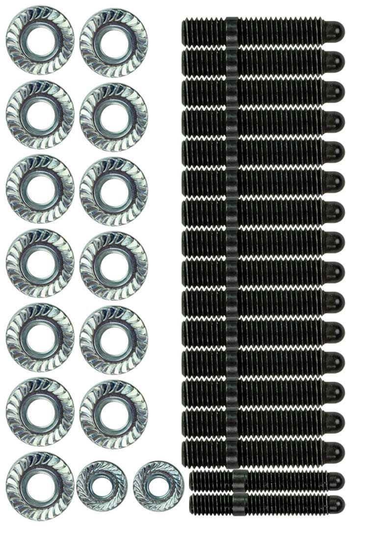 Moroso Oil Pan Stud, LS-1, Hex Head, Black Oxide Studs and Cadmium and Zinc Plated Nuts, Heat Treated Grade 8 Steel – 38541