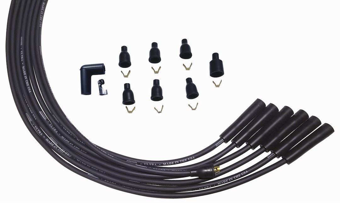 Moroso Spark Plug Wire Set, Ultra, Unsleeved, Non-Hei Distributor Boot, Black, For Use with 6 Cylinder Engines – 51003