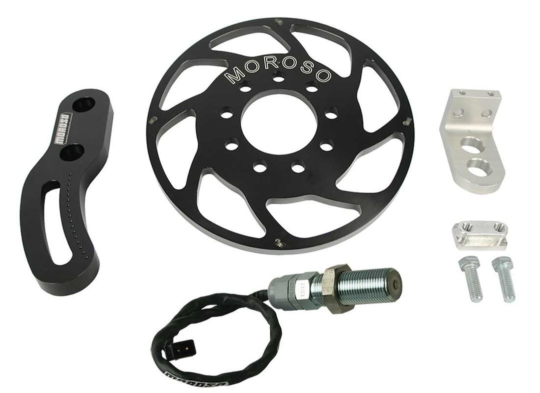 Moroso Ignition Crank Trigger Kit, Big Block Chevy with 8 Inch Diameter Harmonic Balancer, With Trigger Wheel/ Sensor/ Adjuster Arm – 60008